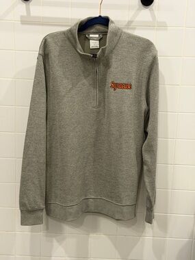 Nike Gray Syracuse Half-Zip Sweatshirt with Orange Script